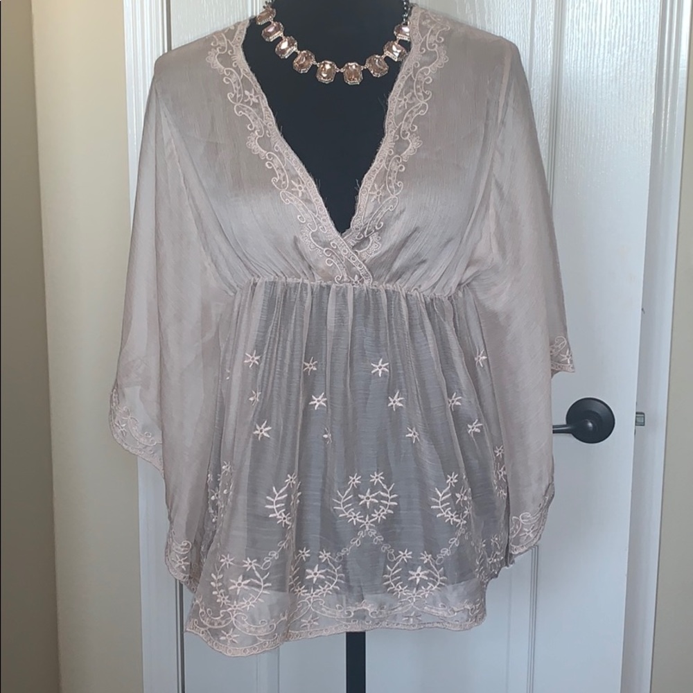 Beautiful blush lace blouse!!!!